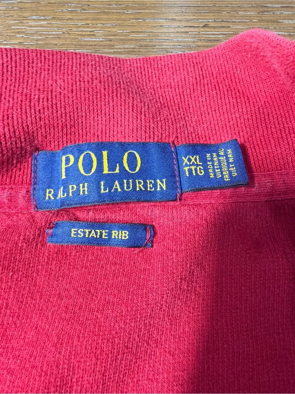 Ralph Lauren Polo Mens Red Quarter-Zip Pullover Sweater